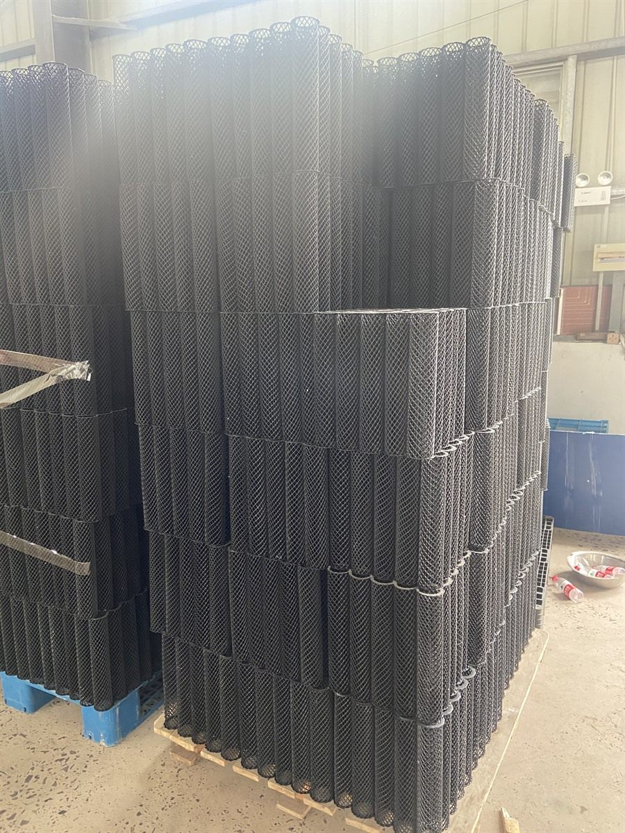 Finished degassing packing stacked in the workshop