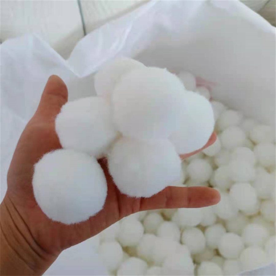 Fiber ball filter media